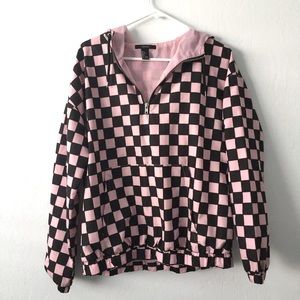 Pink Checkered Windbreaker
